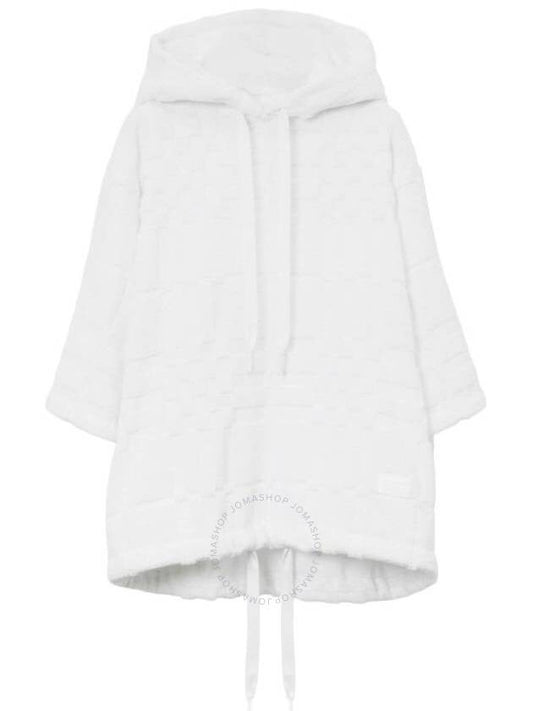 Burberry Burberry White Redditton Checked Short-Sleeve Cotton Hoodie, Size X-Small