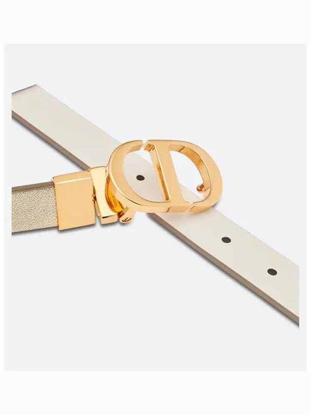 30 Montaigne 20mm Smooth Calfskin Reversible Belt Latte Dior