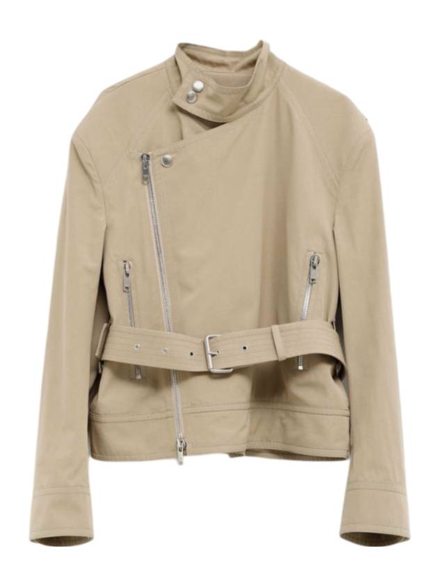 Bottega Veneta Compact Cotton Belt Jacket Beige