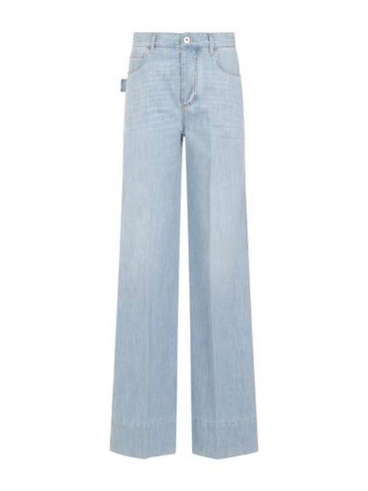 Bottega Veneta Wide Leg Denim Jeans Light Bleach