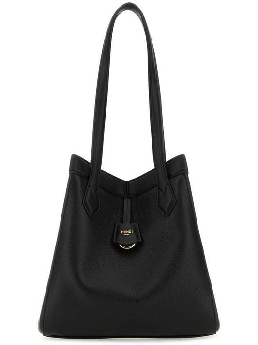 Fendi Origami Medium Leather Tote Bag Black