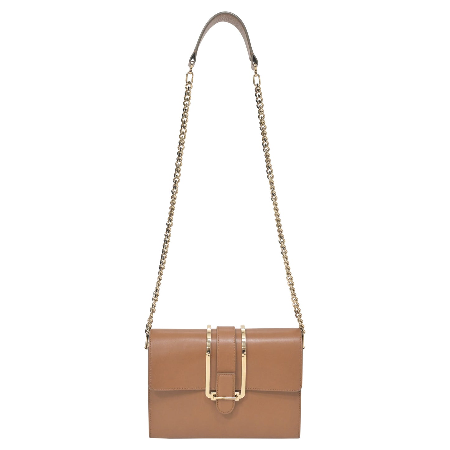 Chloe Small Bronte Flap Bag in Brown Leather