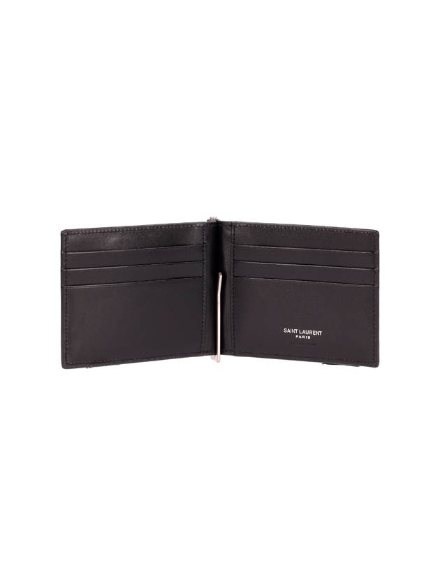 Saint Laurent Monogram Money Clip Half Wallet Black