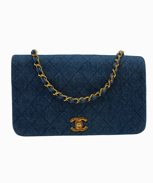 Chanel Vintage Blue Denim Full Flap DXBS0118