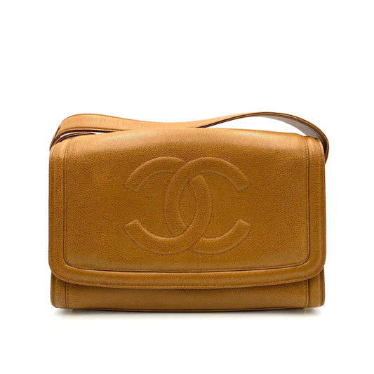 CHANEL VINTAGE TIMELESS CC SHOULDER BAG CAMEL CAVIAR 90234745