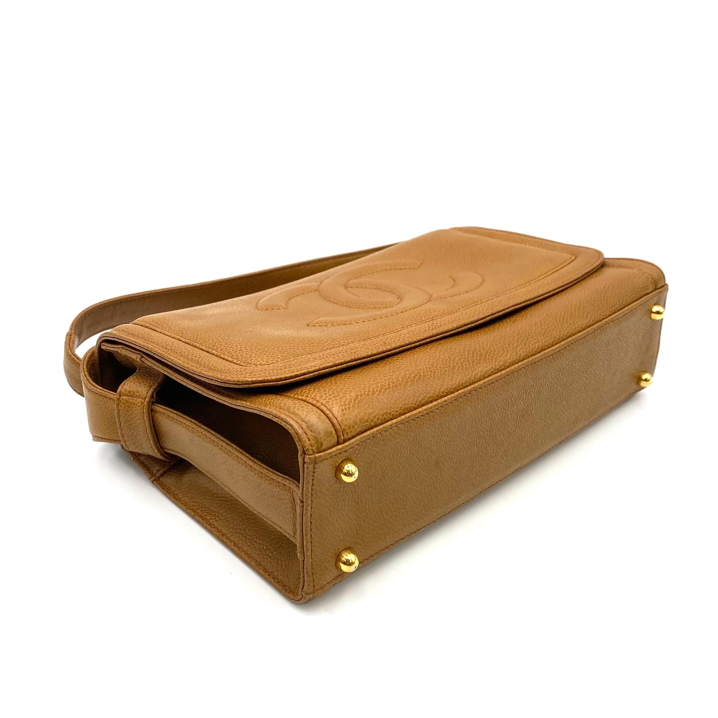 CHANEL VINTAGE TIMELESS CC SHOULDER BAG CAMEL CAVIAR 90234745