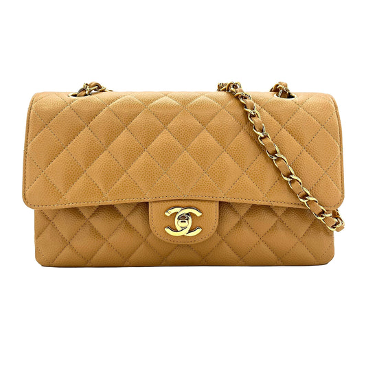 Chanel Vintage Classic Flap Medium Beige Caviar GHW #9 90216555