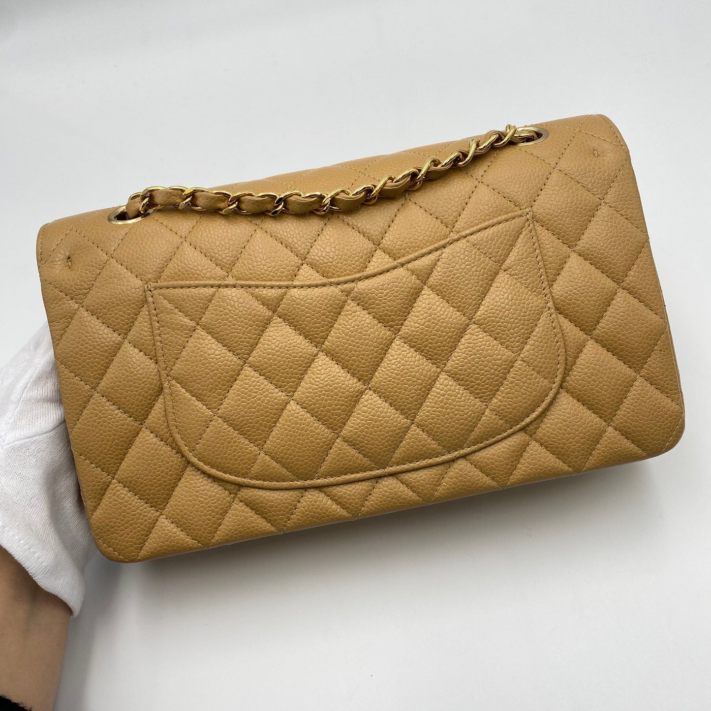 Chanel Vintage Classic Flap Medium Beige Caviar GHW #9 90216555