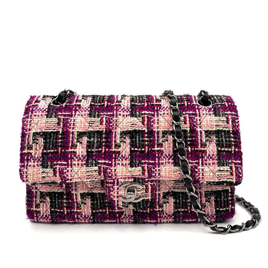 Chanel Vintage Classic Flap Medium Multicolour Tweed SHW #9 90228095