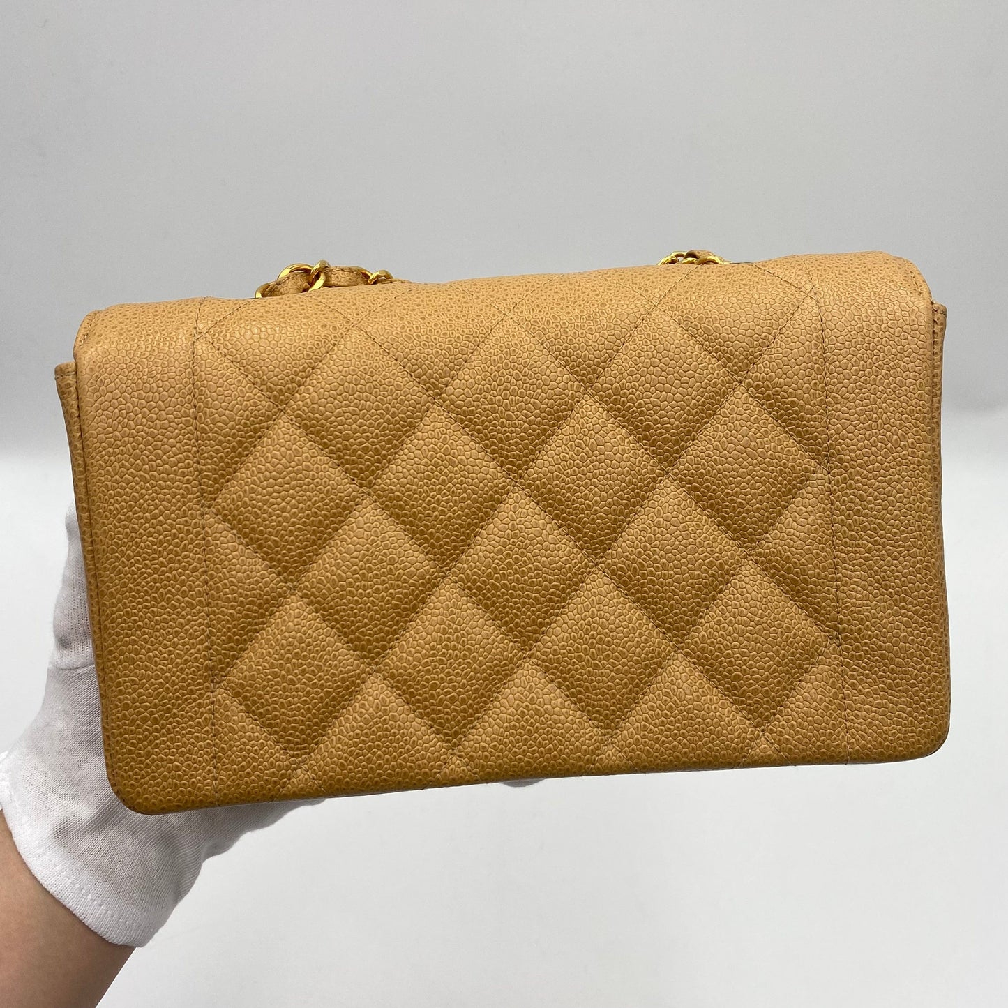 Chanel Vintage Diana Small Beige Caviar GHW #3 90223306