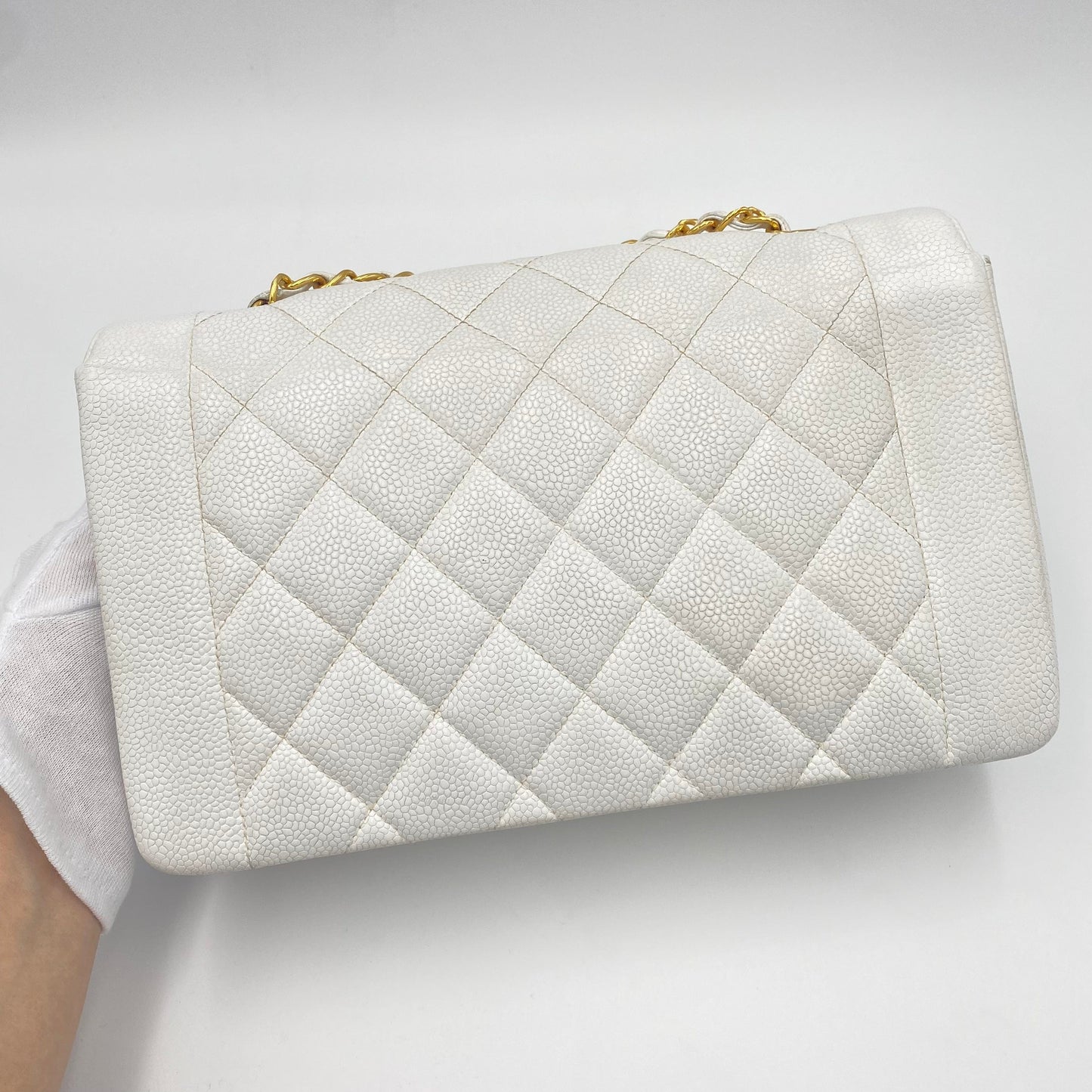 Chanel Vintage Diana Small White Caviar GHW #4 90195652