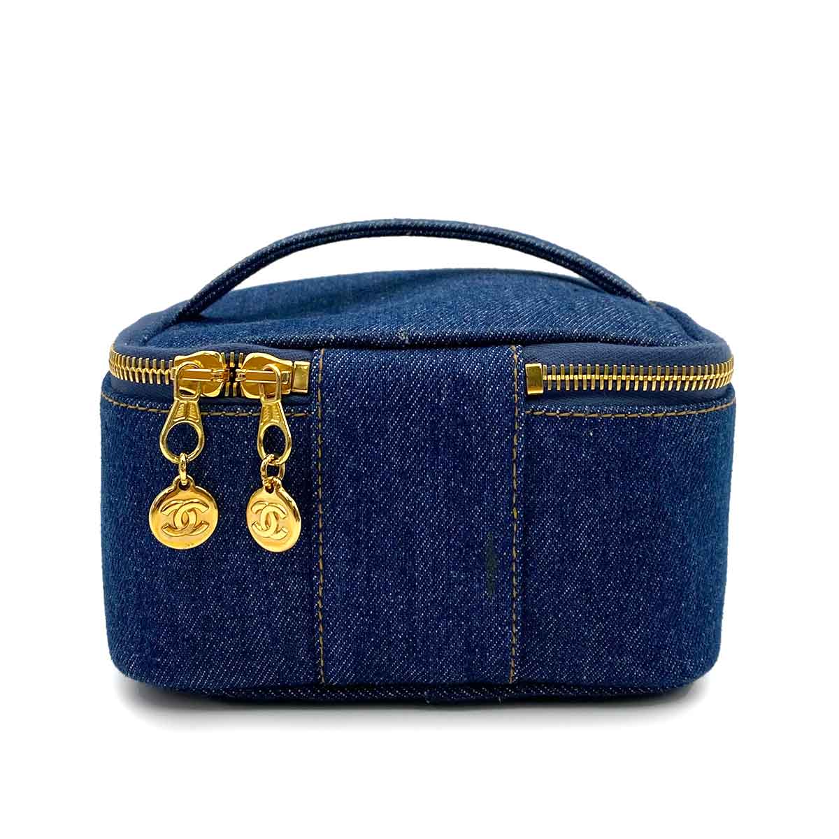 Chanel Vintage Flat Vanity Blue Denim 90233667