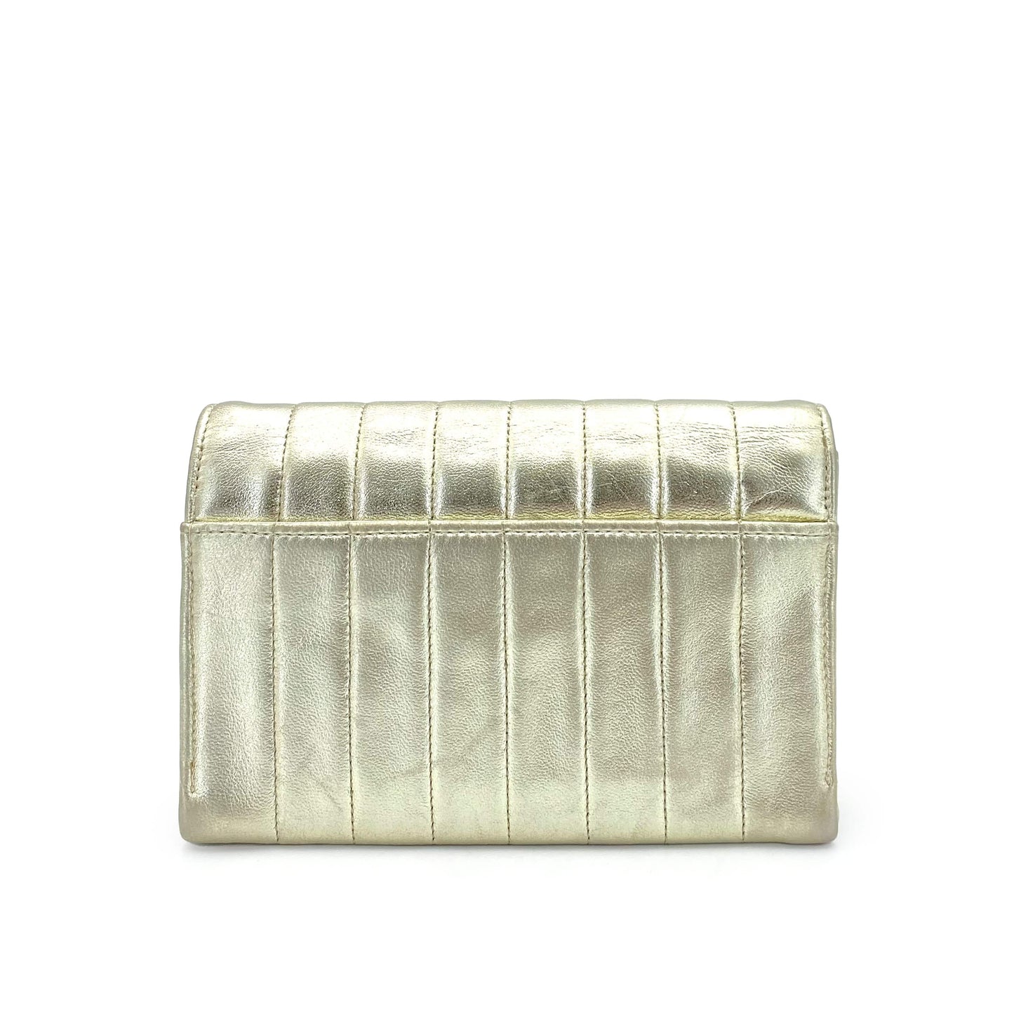 CHANEL VINTAGE MINI MADEMOISELLE CHAIN SHOULDER BAG CHAMPAGNE GOLD LAMB SKIN 90239985