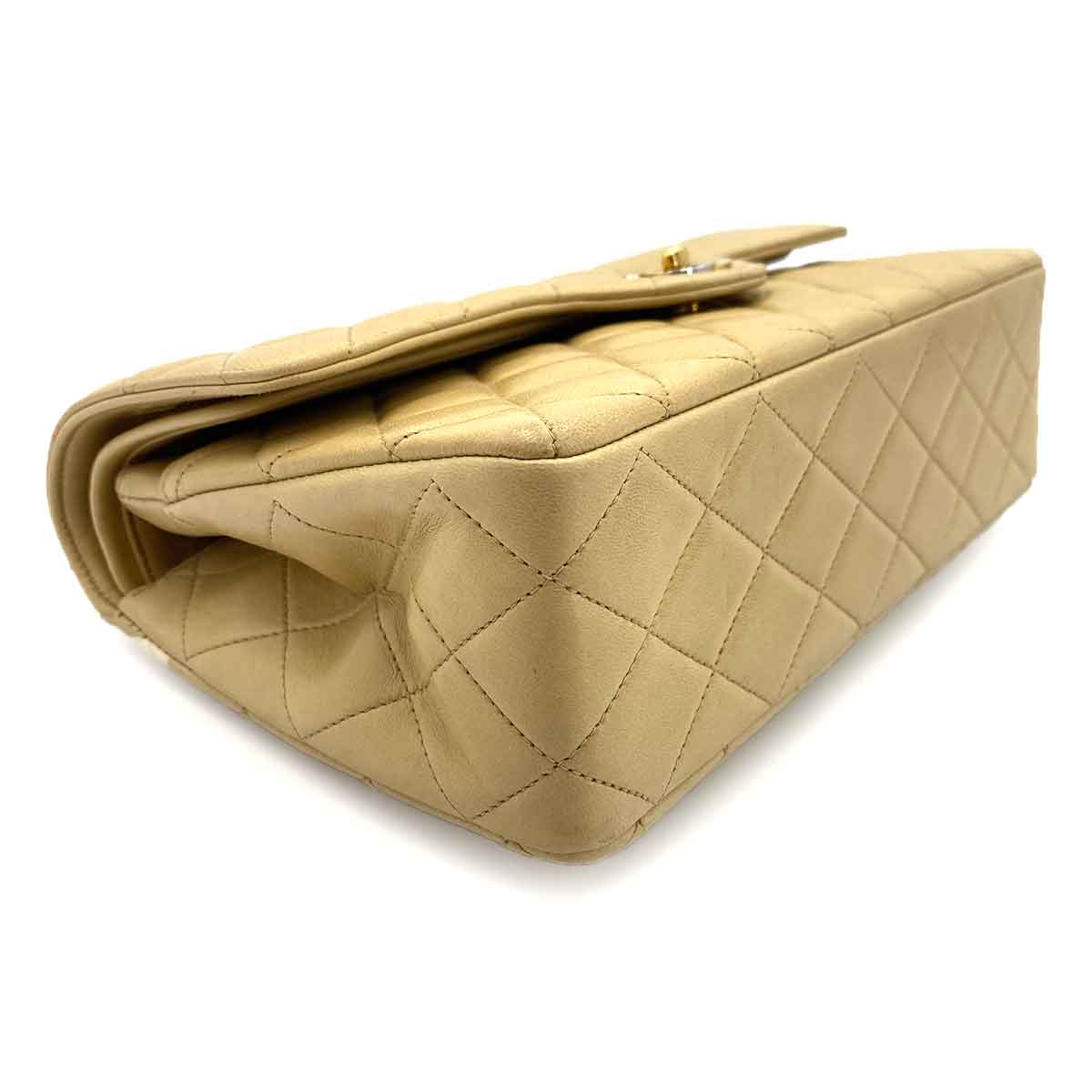 CHANEL VINTAGE PARIS ONLY MATELASSE CHAIN SHOULDER BAG BEIGE LAMB SKIN 90240427