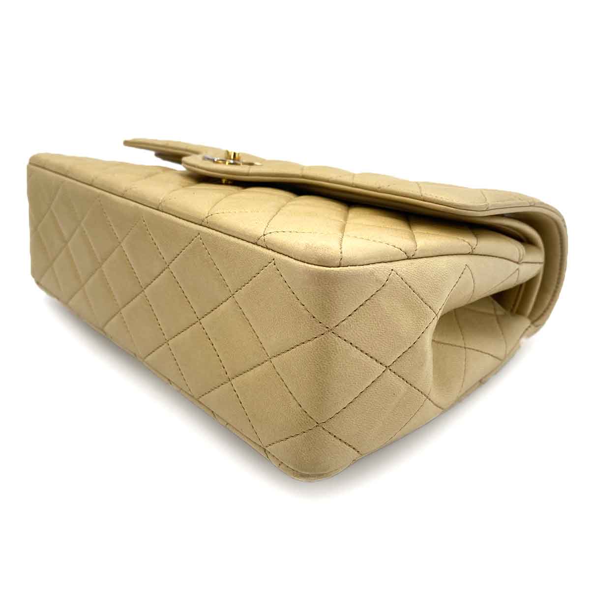 CHANEL VINTAGE PARIS ONLY MATELASSE CHAIN SHOULDER BAG BEIGE LAMB SKIN 90240427