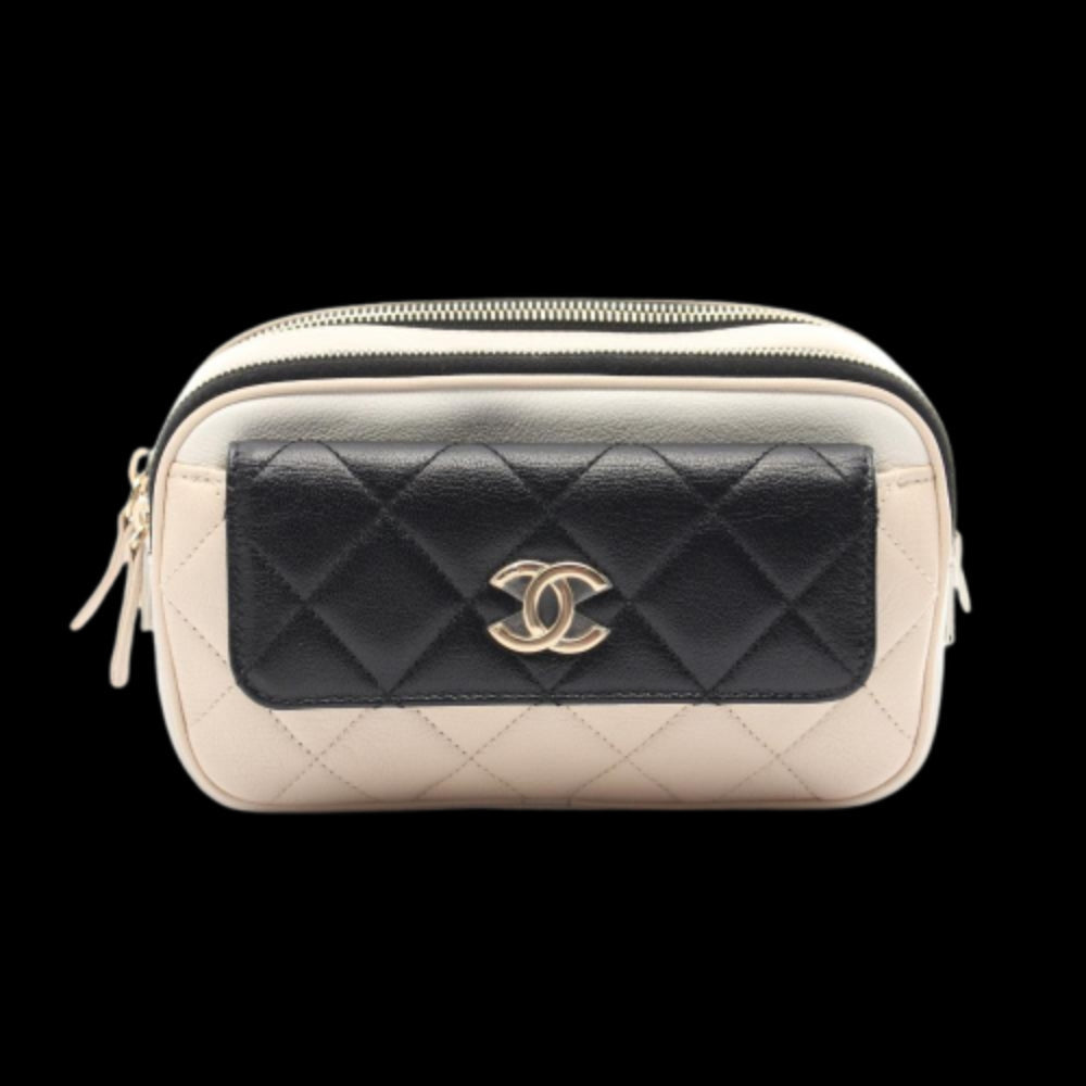 Beige Leather Chanel Belt Bag