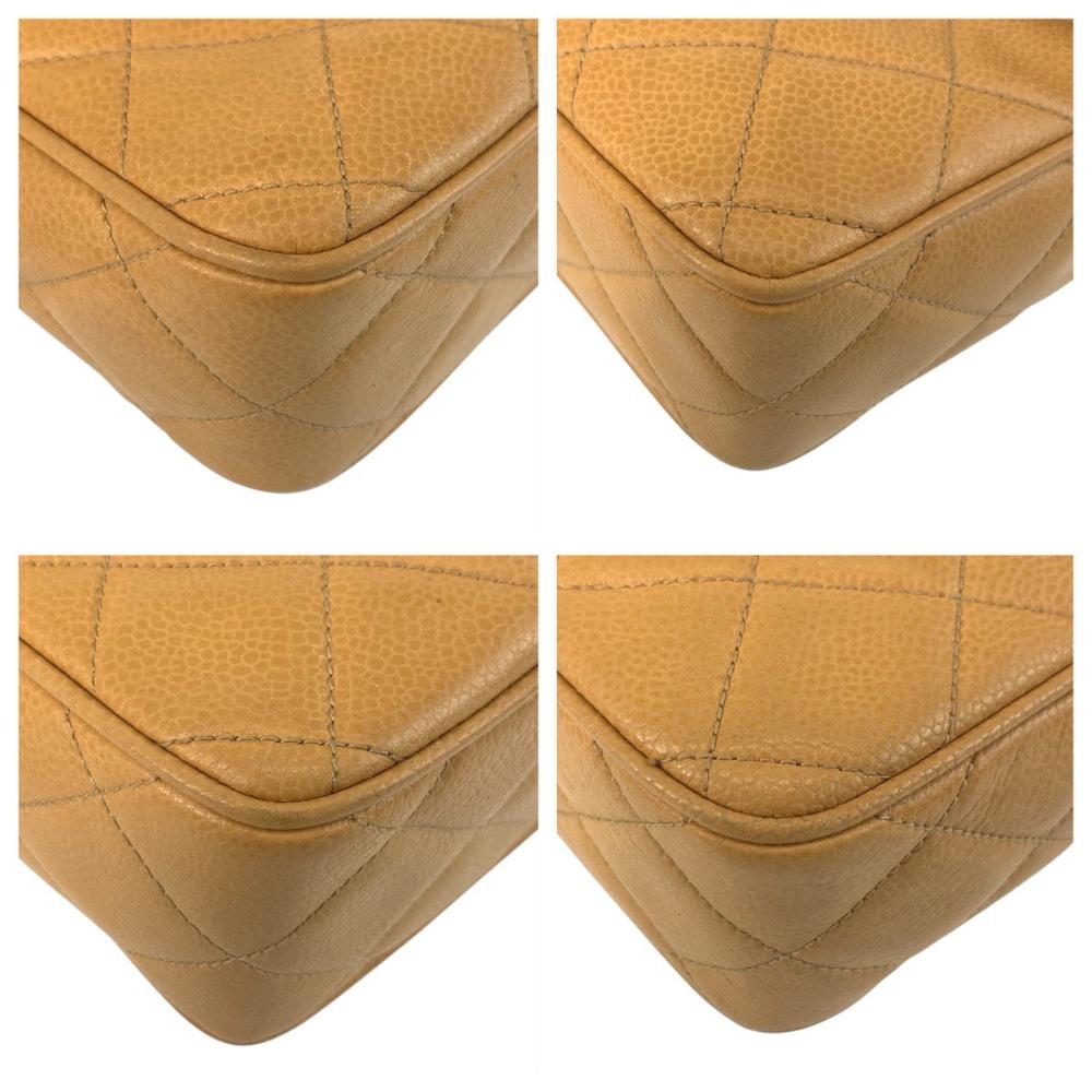 Beige Leather Chanel Shoulder Bag