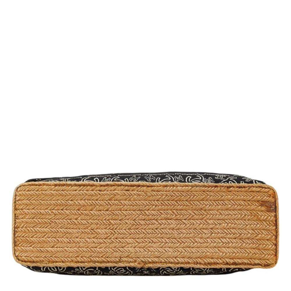 Black Cotton Chanel Shoulder Bag