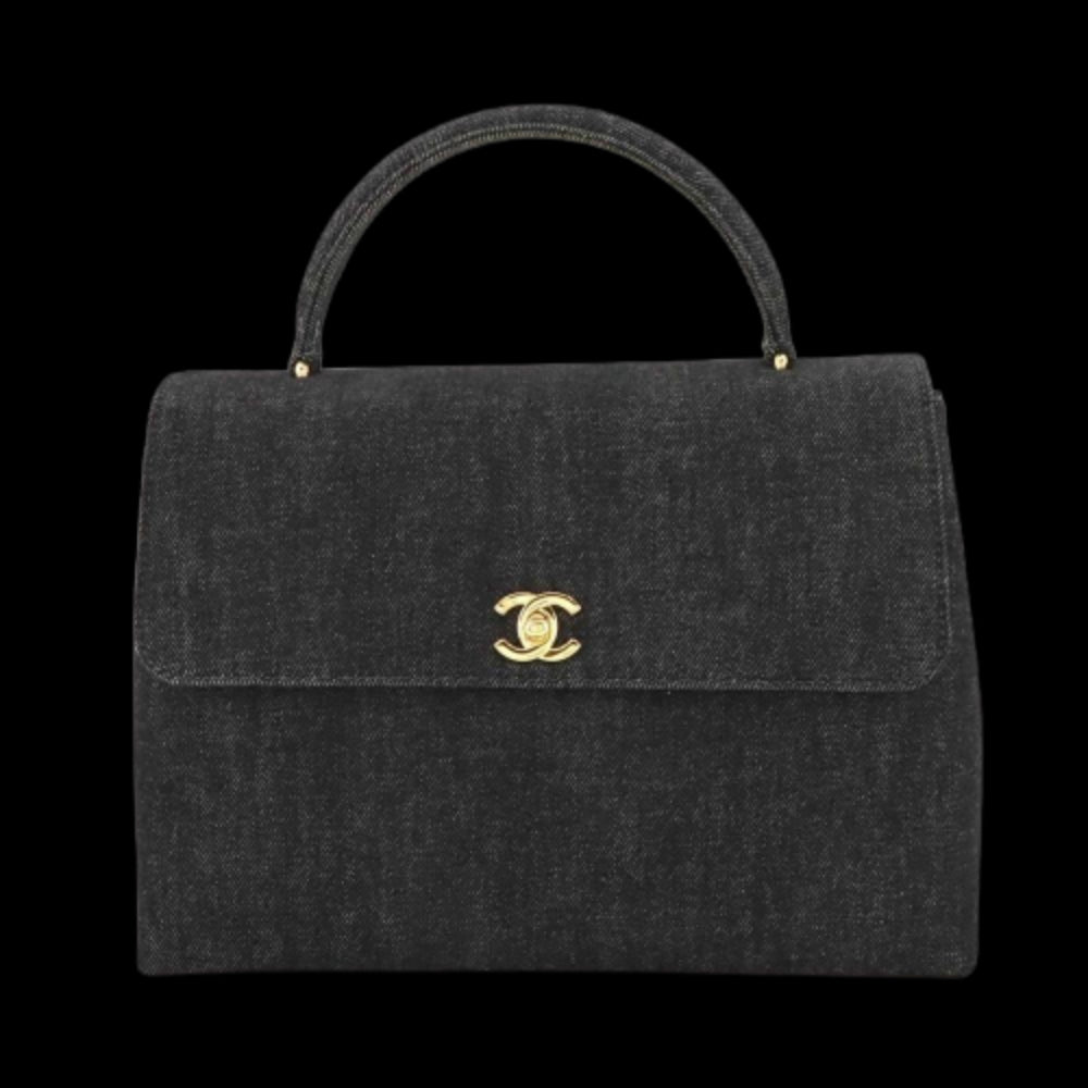 Black Denim Chanel Handbag