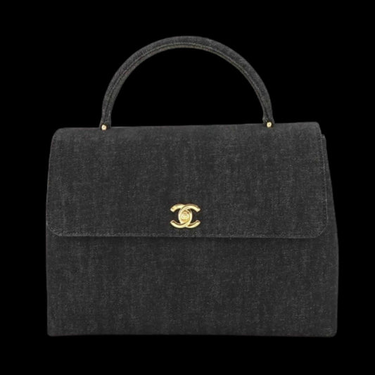 Black Denim Chanel Handbag