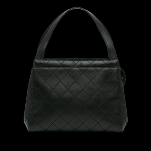 Black Leather Chanel Handbag