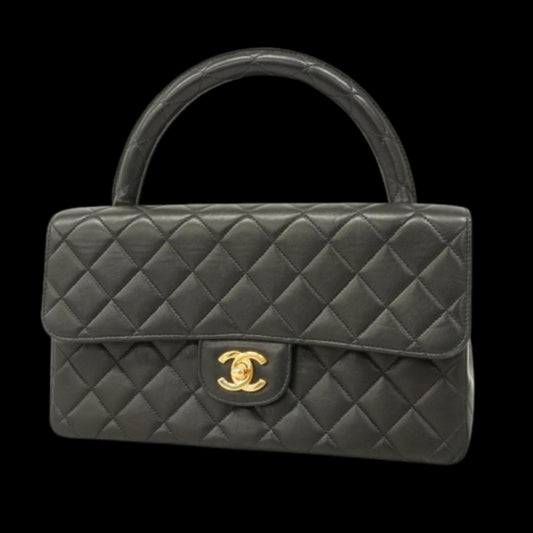 Black Leather Chanel Handbag