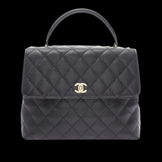 Black Leather Chanel Handbag