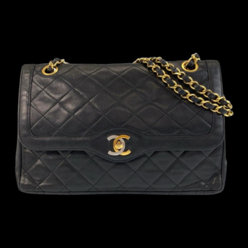 Black Leather Chanel Flap Bag