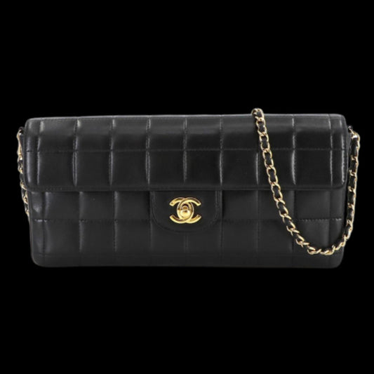 Black Leather Chanel Chocolate Bar