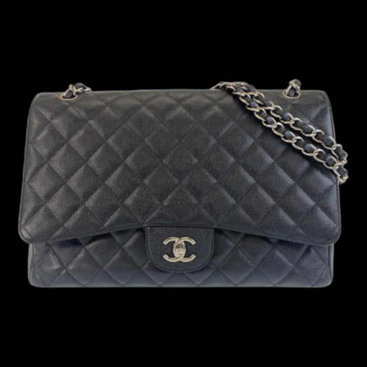 Black Leather Chanel Shoulder Bag