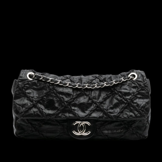 Black Leather Chanel Shoulder Bag