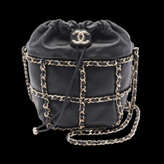 Black Leather Chanel Crossbody Bag
