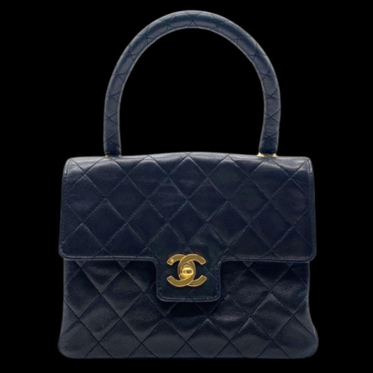 Black Leather Chanel Handbag