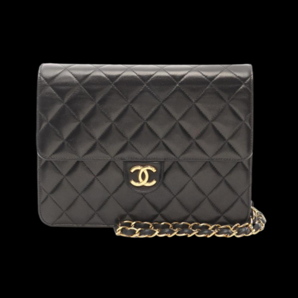 Black Leather Chanel Crossbody Bag
