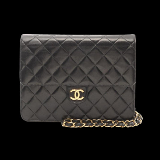 Black Leather Chanel Crossbody Bag