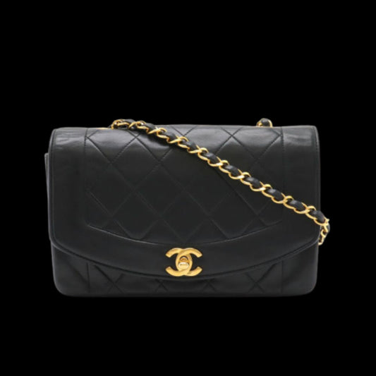 Black Leather Chanel Shoulder Bag