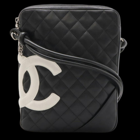 Black Leather Chanel Shoulder Bag