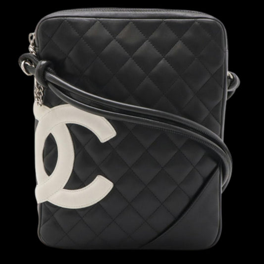 Black Leather Chanel Crossbody Bag