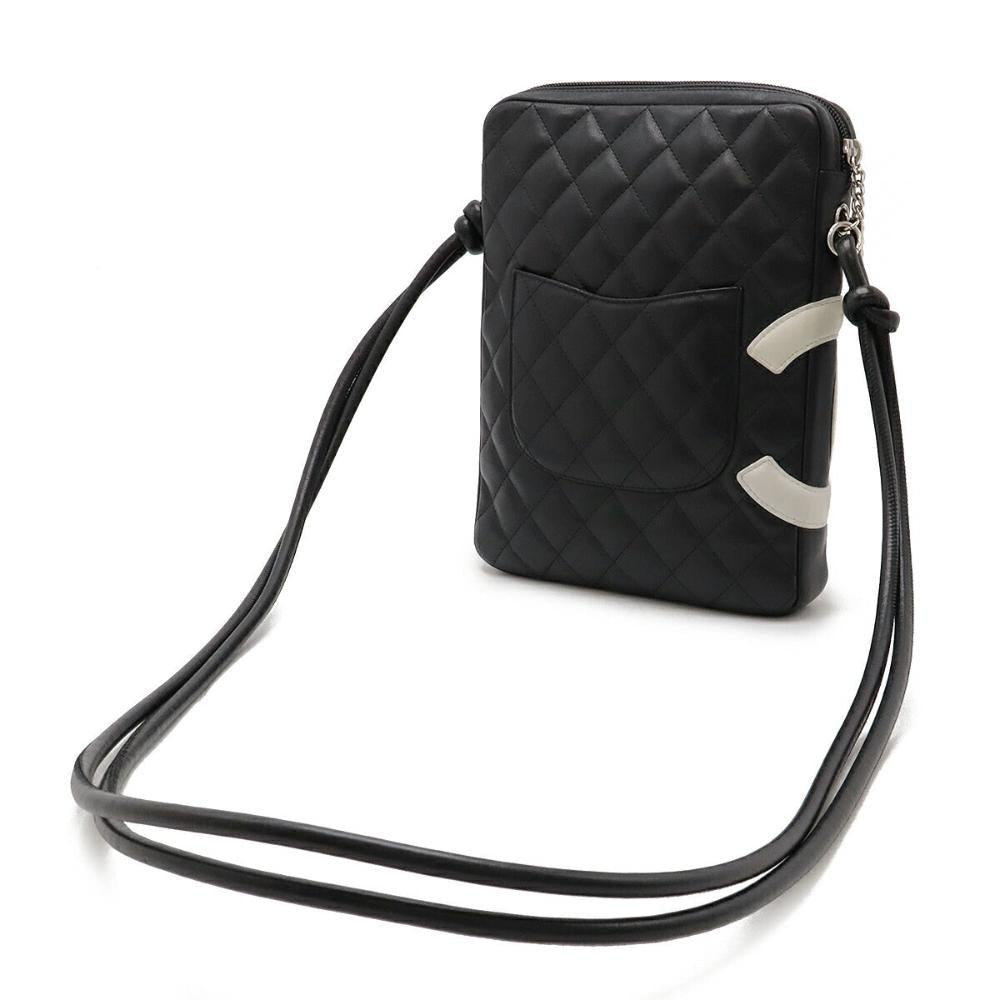 Black Leather Chanel Shoulder Bag