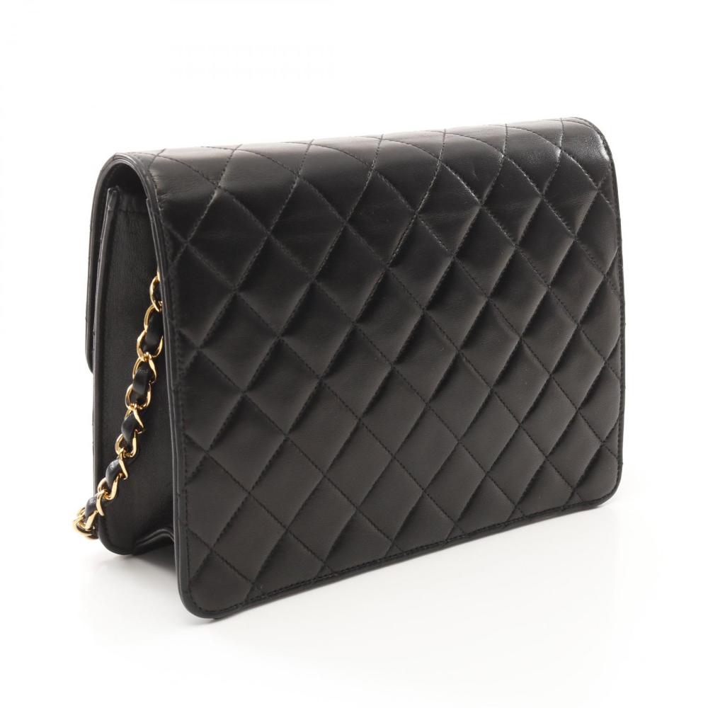 Black Leather Chanel Crossbody Bag