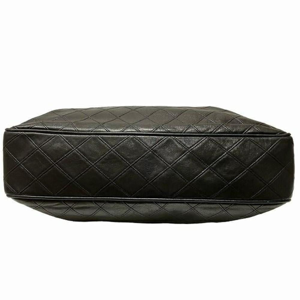 Black Leather Chanel Tote