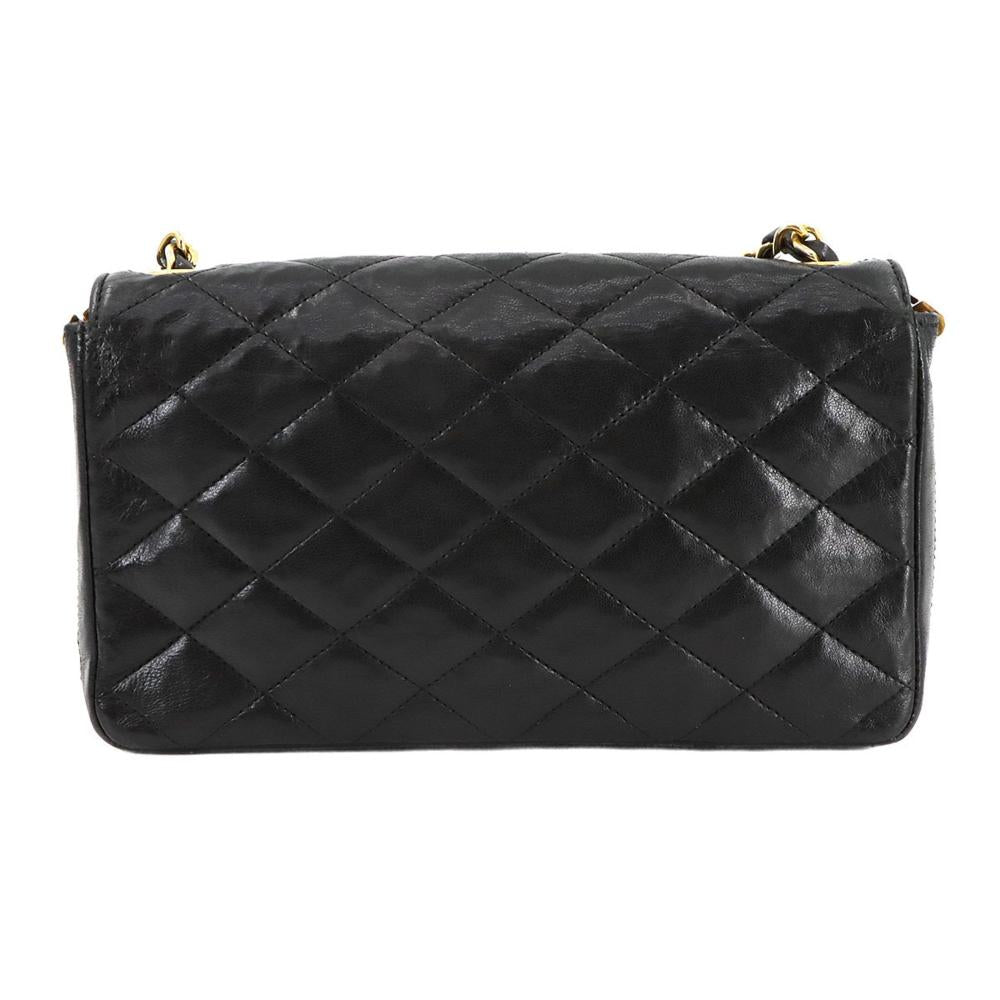 Black Leather Chanel Shoulder Bag