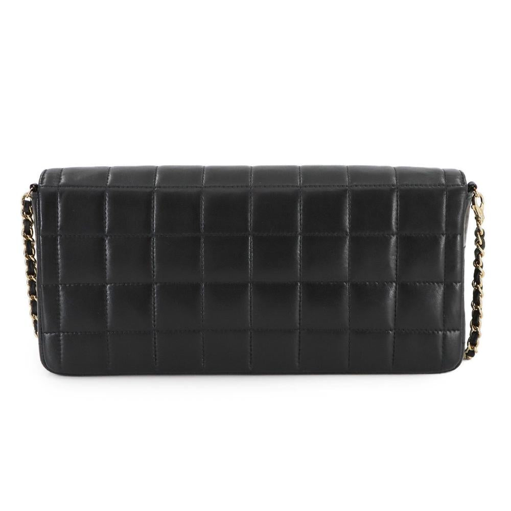Black Leather Chanel Chocolate Bar