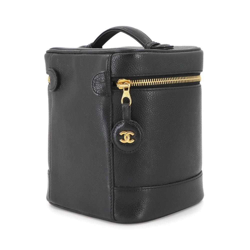 Black Leather Chanel Handbag