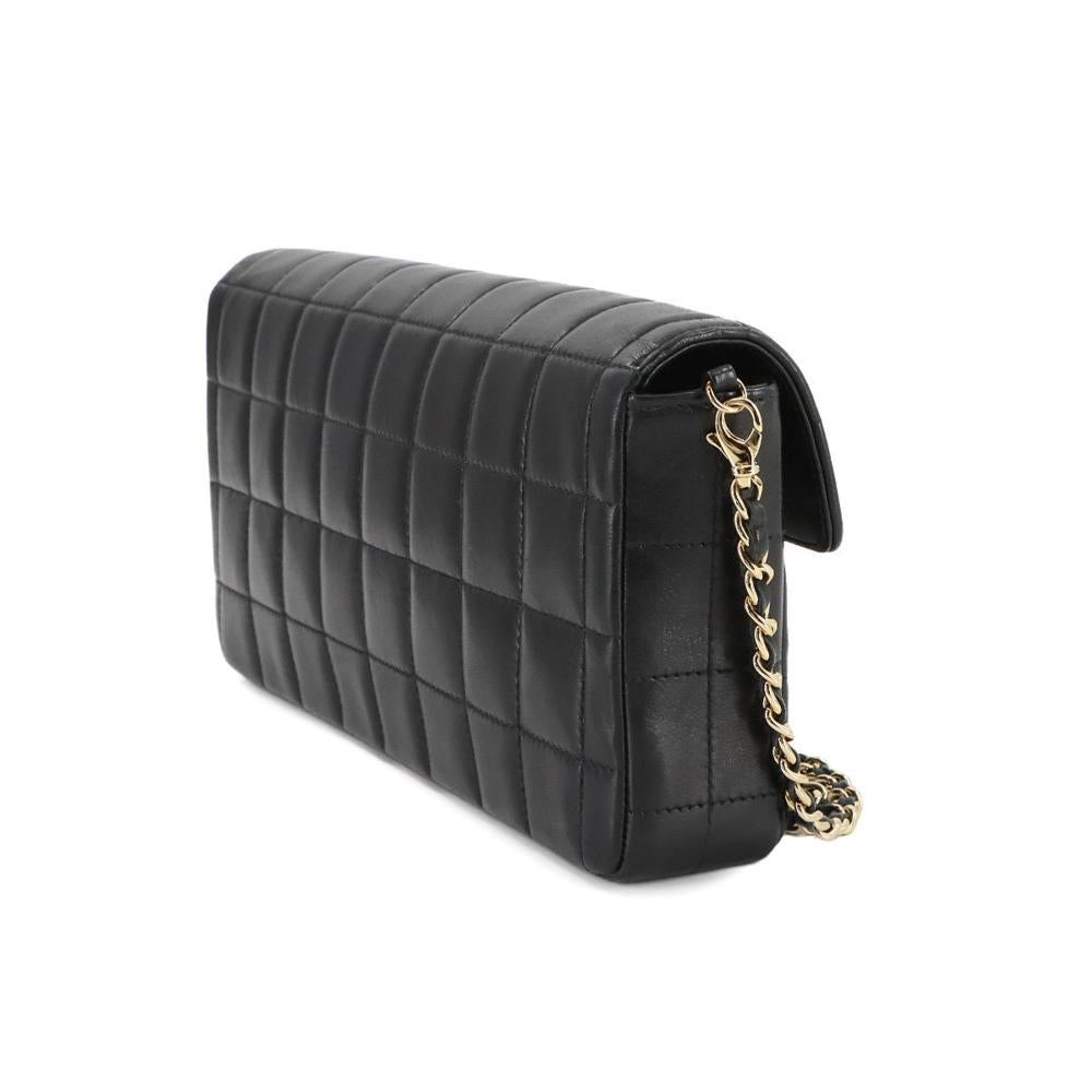 Black Leather Chanel Chocolate Bar