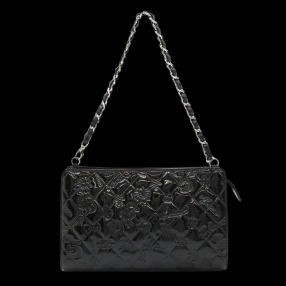 Black Plastic Chanel Shoulder Bag