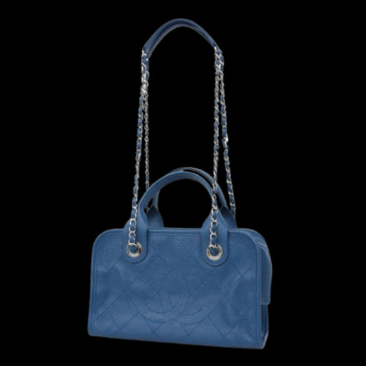 Blue Leather Chanel Handbag