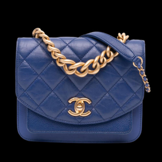 Blue Leather Chanel Handbag