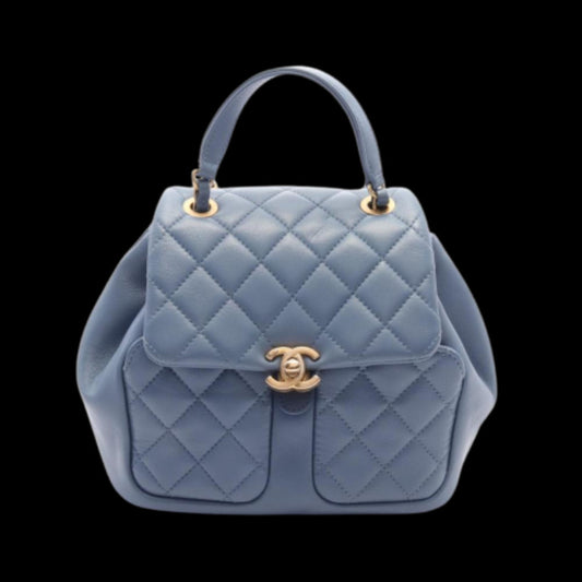 Blue Leather Chanel Backpack