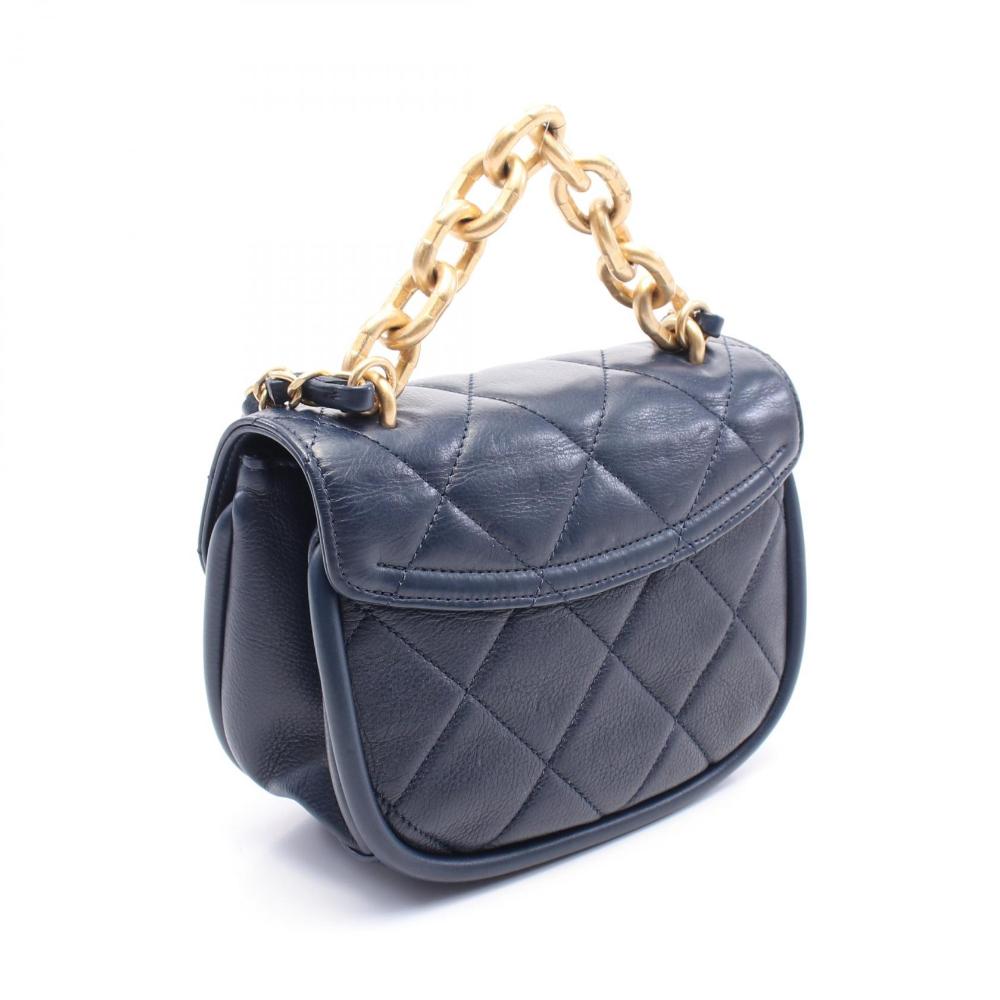 Blue Leather Chanel Crossbody Bag